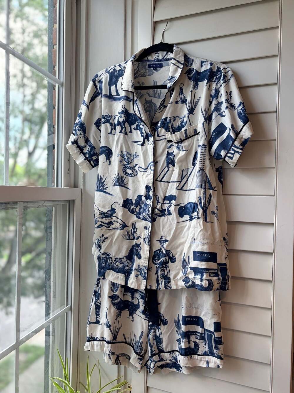 Katie Kime Marfa Toile Shorty Pajama Set SzL